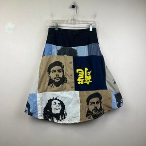 Uttam London Multicoloured Patchwork Bob Marley Skirt With a Unique Size M